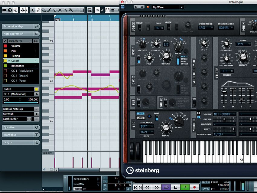 Being VST3.5 instruments, Retrologue and Padshop can exploit Cubase's Note Expression to the fullest.