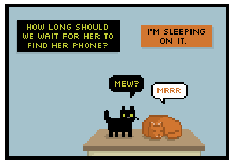 how long should we wait for her to find her phone? im sleeping on it.