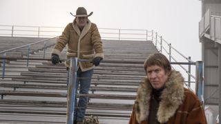 Jon Hamm and Sam Spruell in Fargo