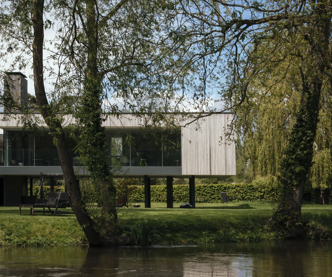 a self build on stilts above a flood plain