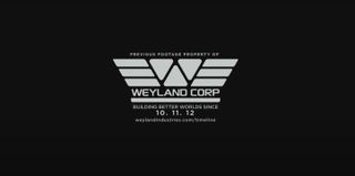 The Weyland Corporation logo from a viral video for Prometheus.