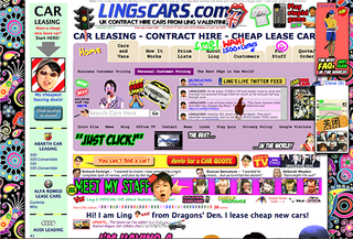 Lings Cars is infamous for its typography and design. This page is nothing but great big speed bumps everywhere you look