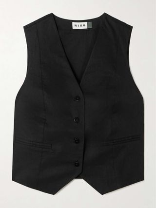 Norah Cotton and Linen-Blend Vest