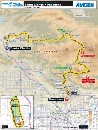 2019 Tour of California stage 7 map