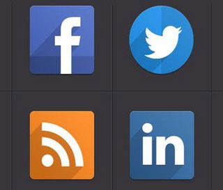 PSD flat social icons
