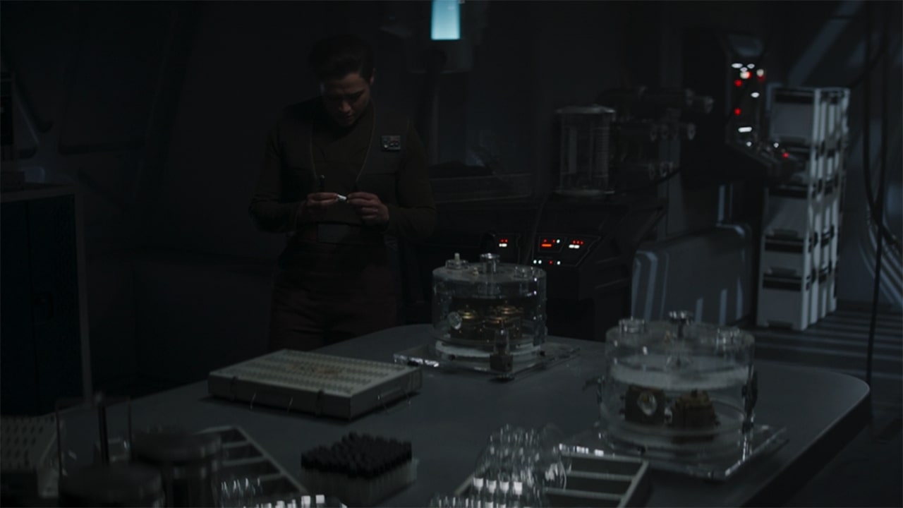 Elia Kane in an Imperial Laboratory in The Mandalorian Season 3 Episode 3.