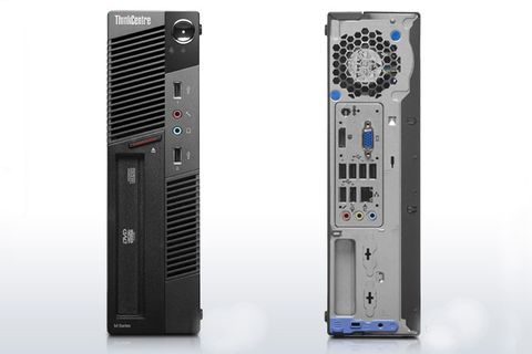 The front and rear of the Lenovo ThinkCentre M90p