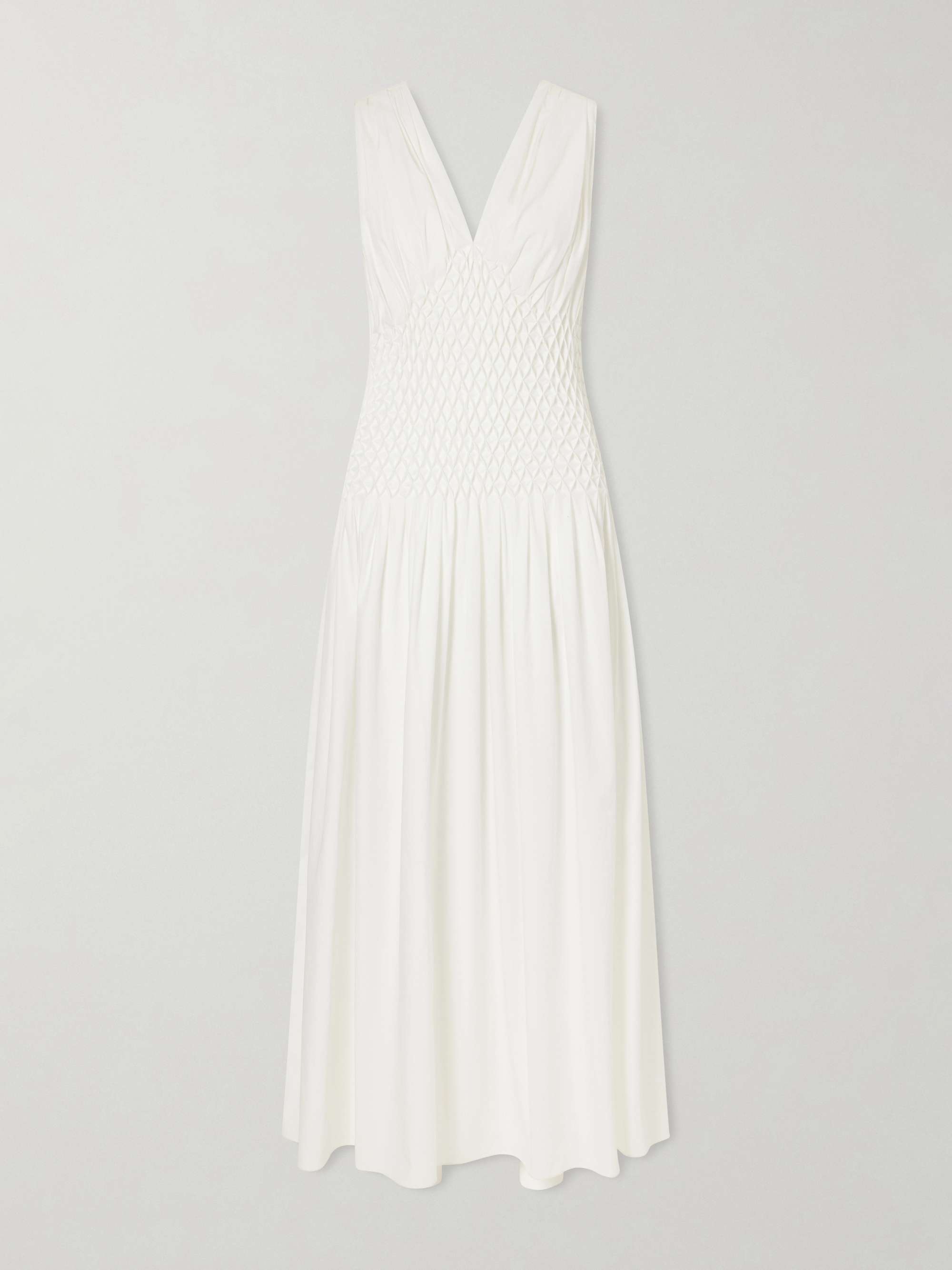 Nola Ruched Cotton-Poplin Midi Dress
