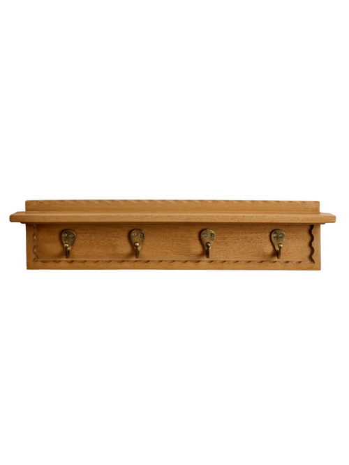 Wade Wood Wall Shelf With Hooks