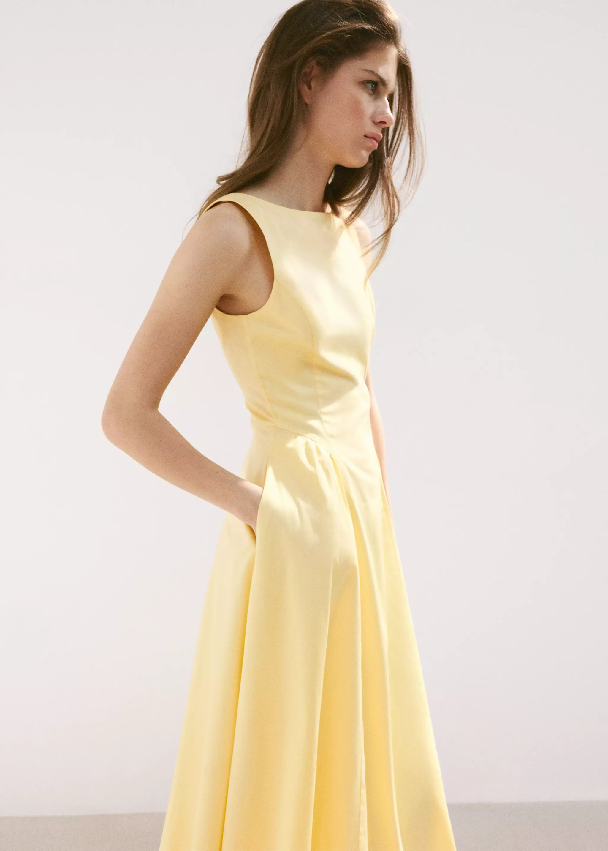 Boat-Neck Ruched Dress - Women | Mango United Kingdom