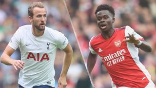 Harry Kane of Tottenham and Bukayo Saka of Arsenal could both feature in the Tottenham vs Arsenal live stream