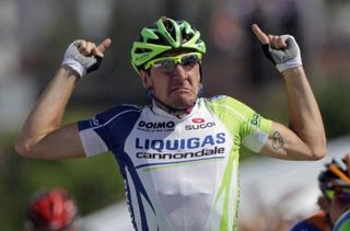 Elia Viviani (Liquigas-Cannondale) takes the victory in Steamboat Springs