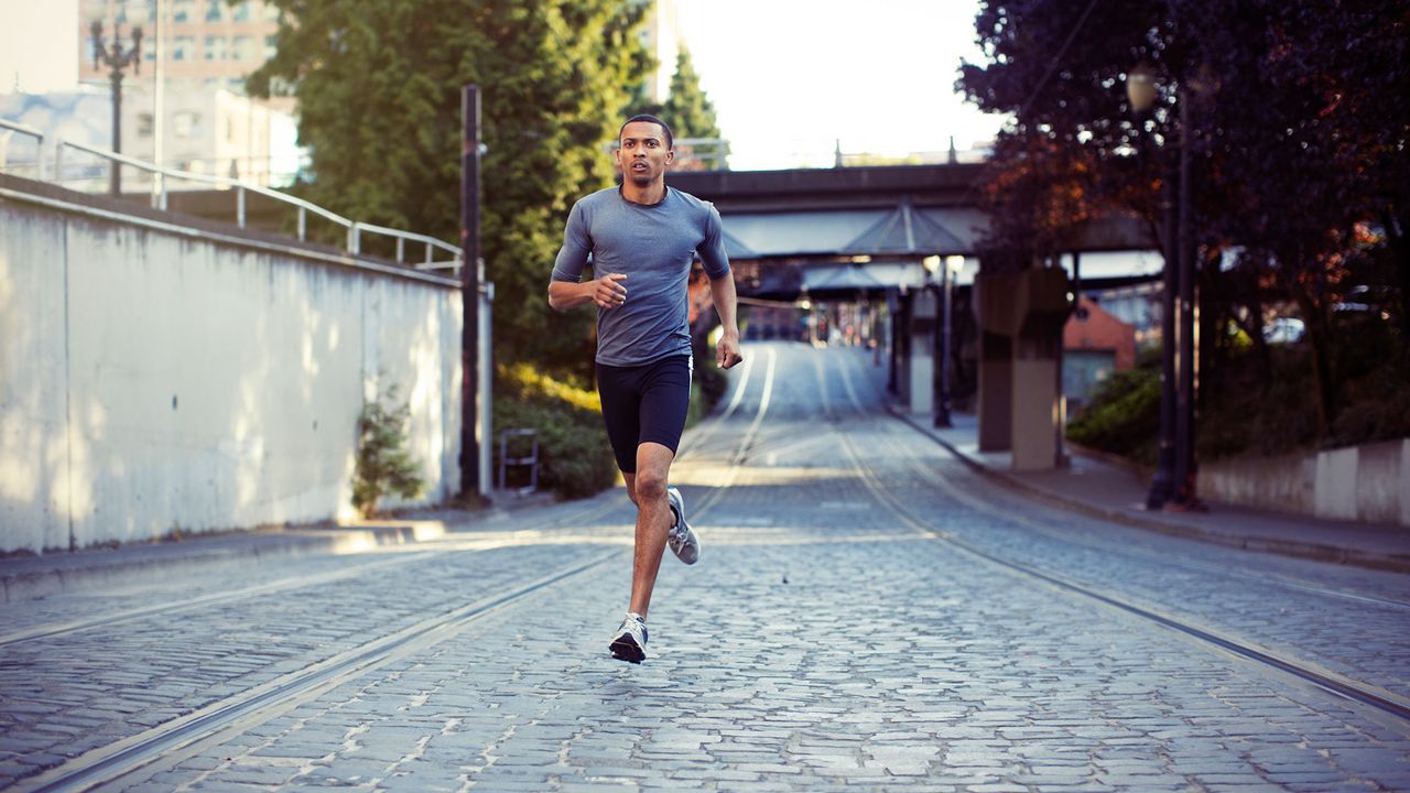 Man going for a run