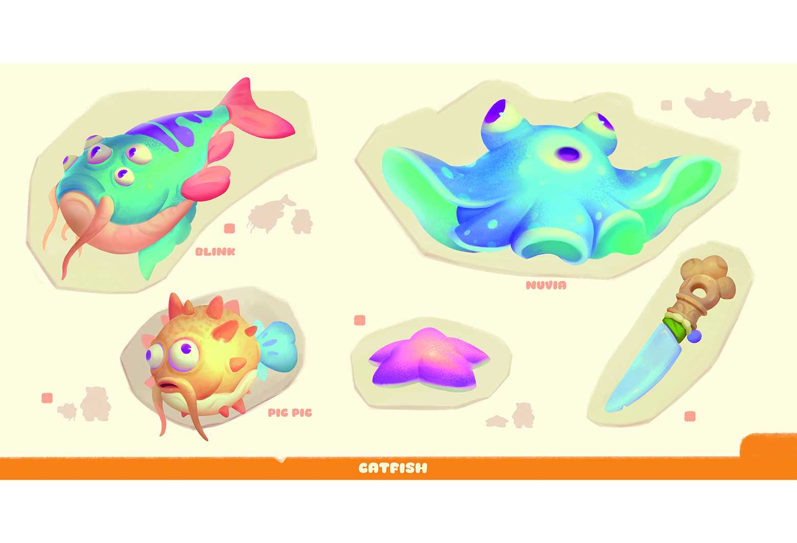 3D rendered beach fish