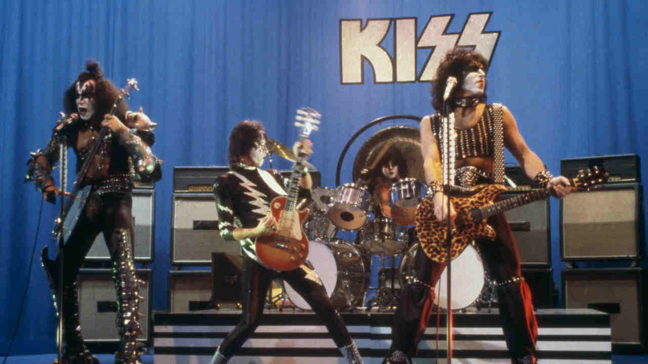 Kiss performing onstage in 1981