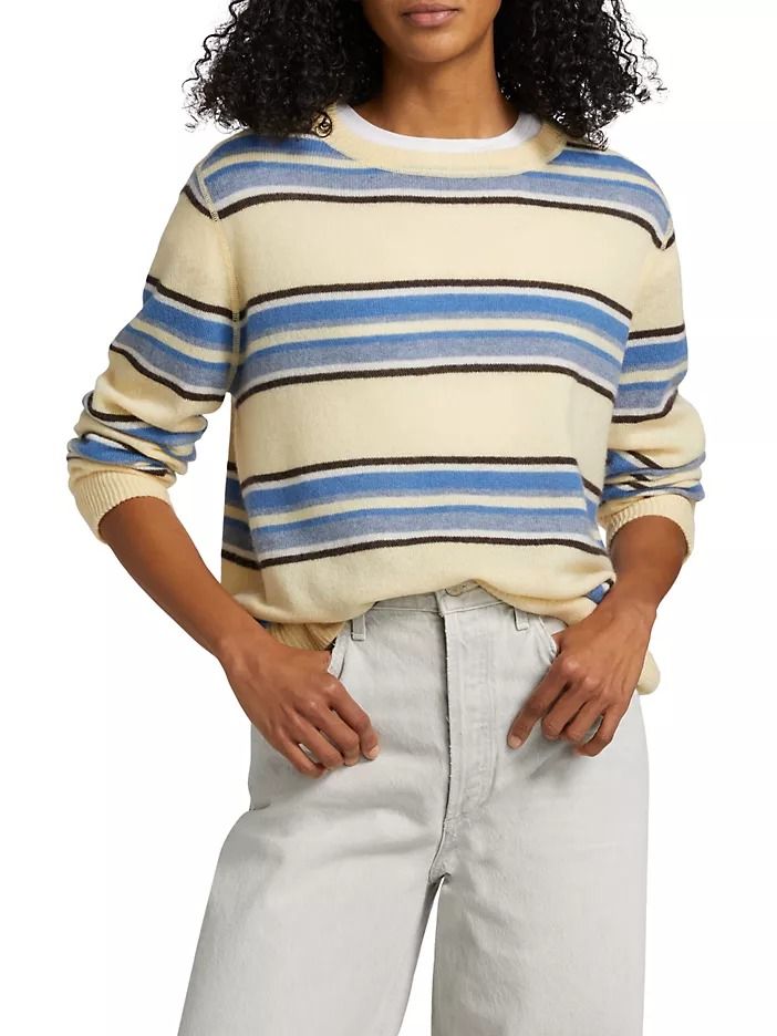 Reformation, Striped Cashmere-Blend Sweater