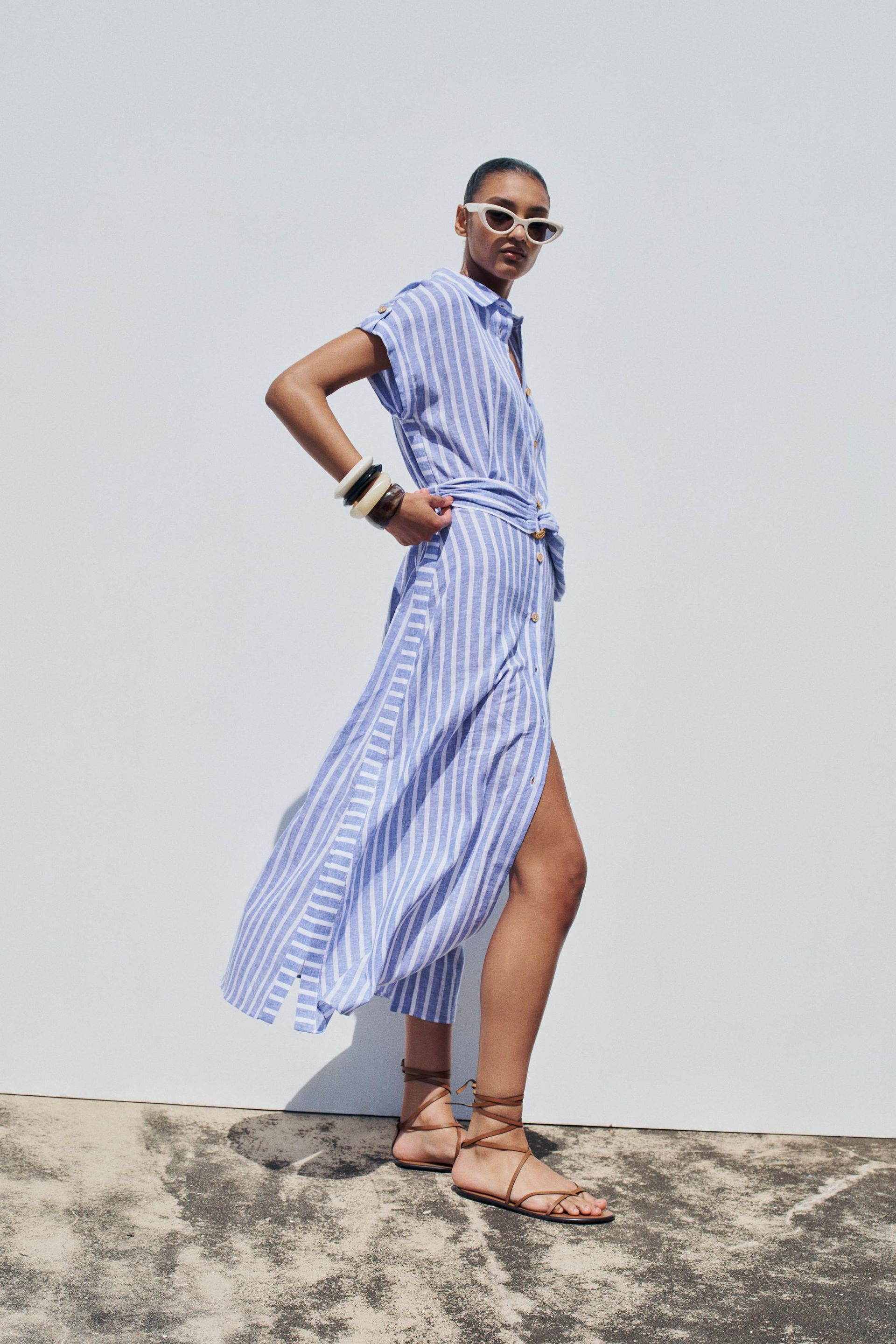 Striped shirt dress
