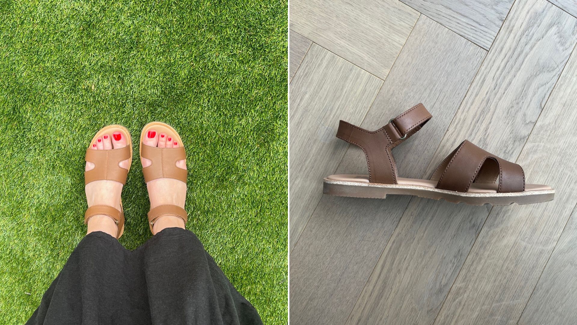 Two images of Sorel Ella sandals 