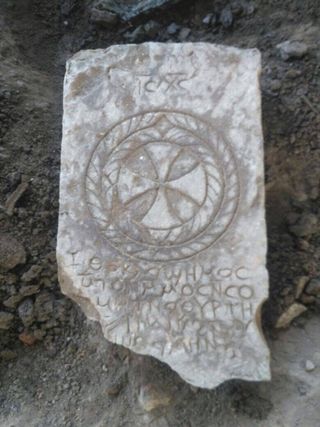 The Coptic gravestone's age in unknown.