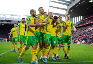 Norwich took a shock lead at Anfield