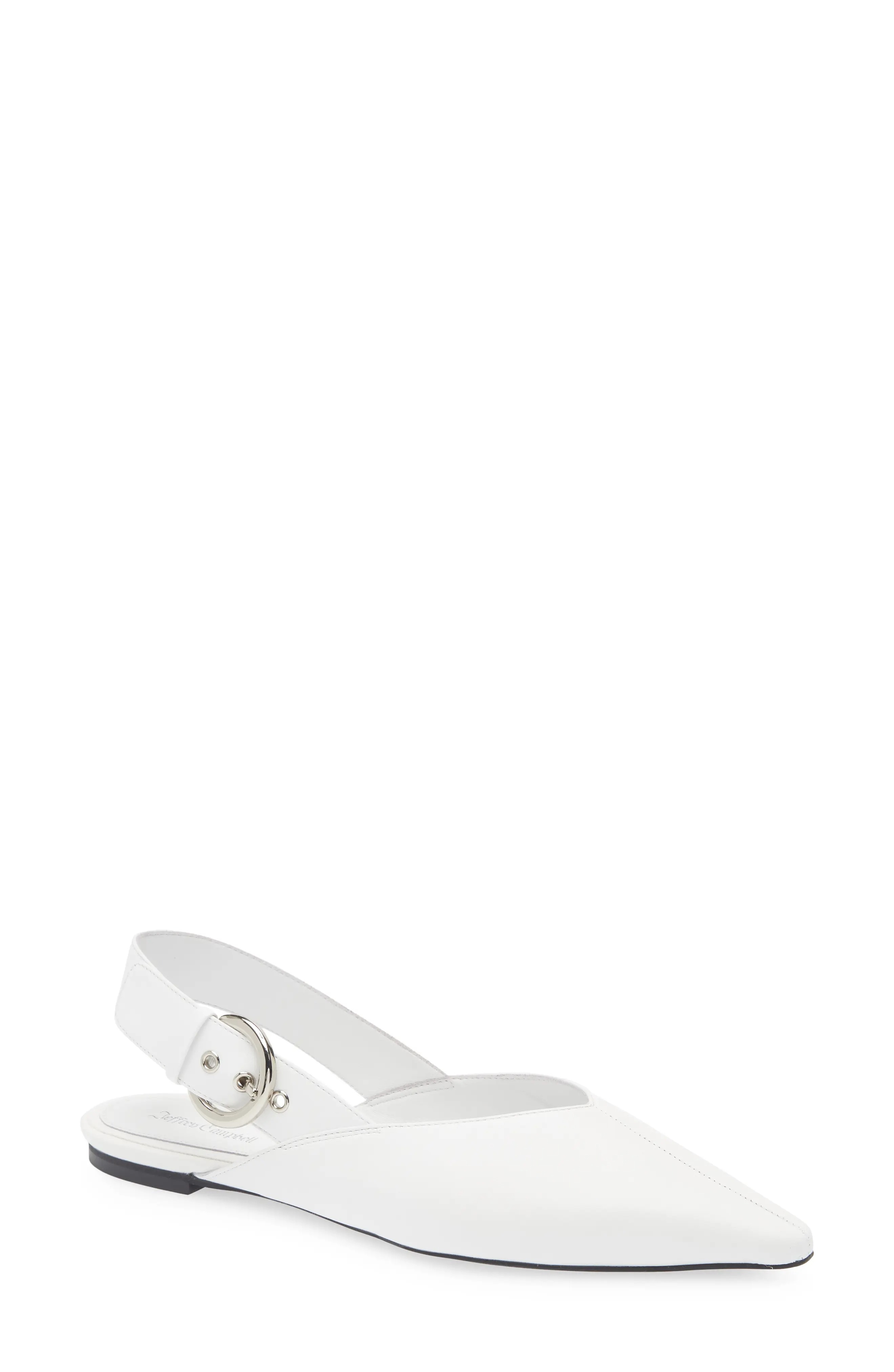 white slingback flats
