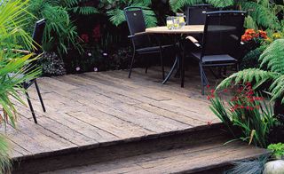 Weathered composite decking from Garden House Design