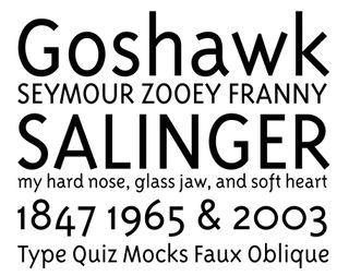 A specimen of Triplex Sans Light OT. The OpenType version, released in 2006, features fractions, ligatures, oldstyle figures and much more