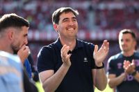 Andoni Iraola smiling and clapping (Photo by Matthew Lewis/Getty Images)