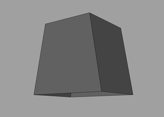 Delete the bottom face of the cube and scale the top vertices in