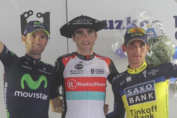 2013 Clasica San Sebastian podium (L-R): Alejandro Valverde (Movistar), Tony Gallopin (RadioShack Leopard) and Roman Kreuziger (Saxo-Tinkoff)