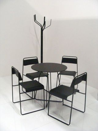 ’Linea’ chairs and table by Gabriele Pezzini and ’Albero’ coat stand by Fabio Bortolani for La Palma
