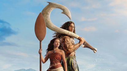 Moana and Maui in the 2026 live-action remake of the former's animated Disney movie