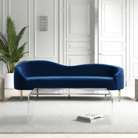 Navy velvet curved sofa, Wayfair&nbsp;