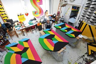 Morag Myerscough in her studio