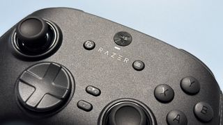 Razer Wolverine V3 Pro 8K Pro controller on a light blue background