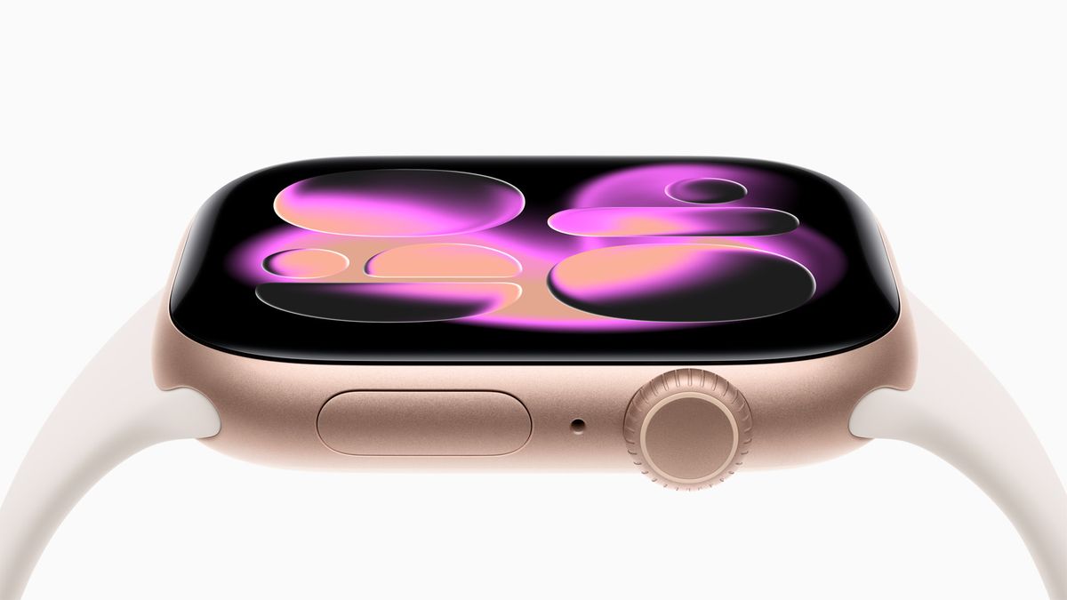 A close up of the new Liquid Glass design for Apple Watch