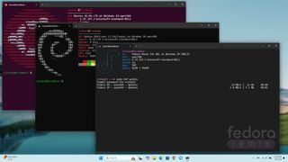 Ubuntu, Debian and Fedora running on WSL on a Snapdragon X Elite laptop