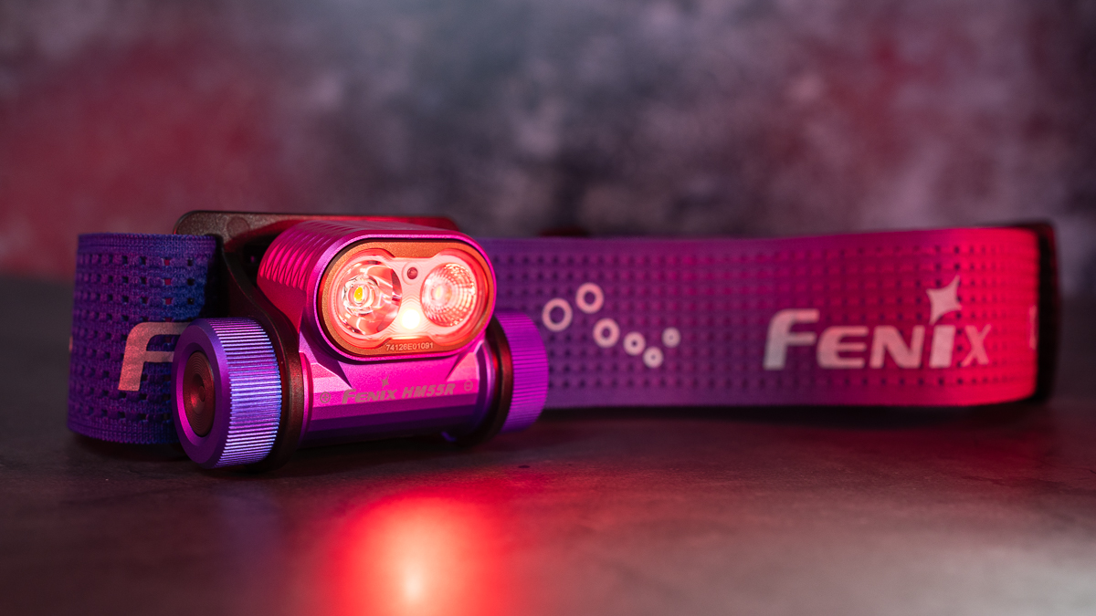 Fenix HM55R with red light on