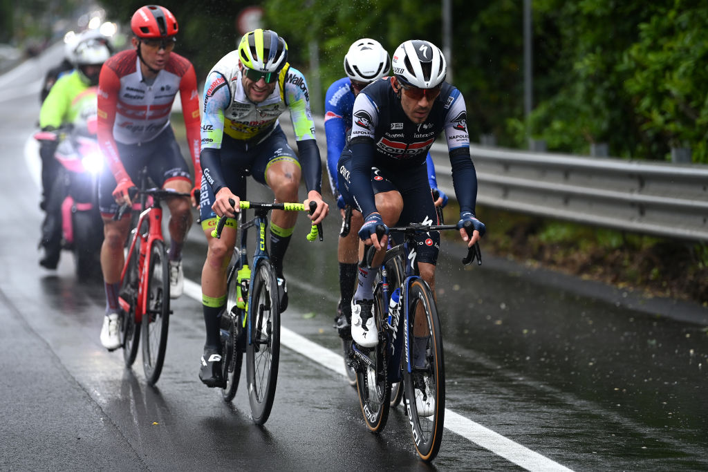 CASSANO MAGNAGO ITALY MAY 20 LR Laurenz Rex of Belgium and Team Intermarch Circus Wanty and Davide Ballerini of Italy and Team Soudal Quick Step compete in the breakaway during the 106th Giro dItalia 2023 Stage 14 a 194km stage from Sierre to Cassano Magnago UCIWT on May 20 2023 in Cassano Magnago Italy Photo by Tim de WaeleGetty Images