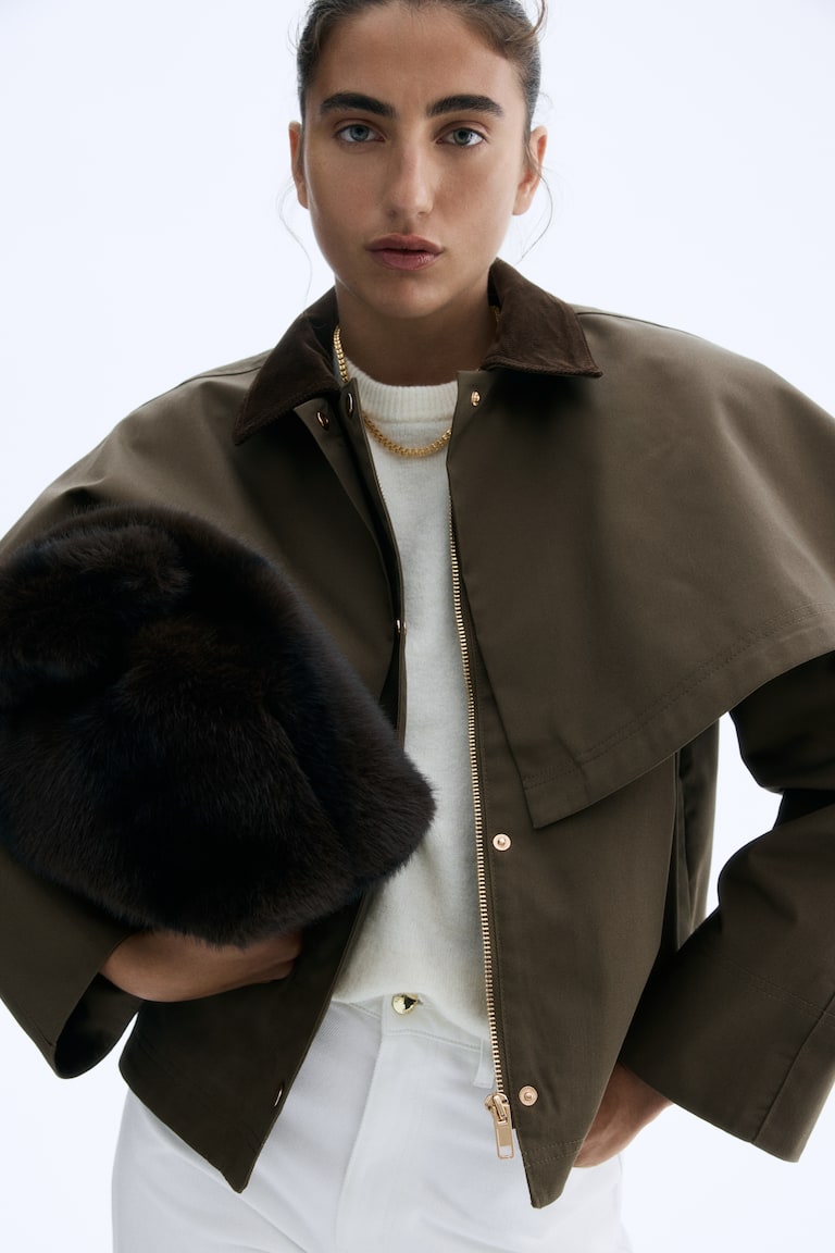 Cape-Layered Jacket