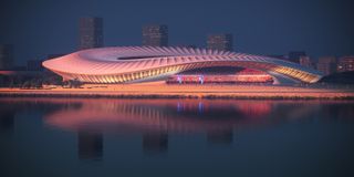 Nansha Stadium by Zaha Hadid Architects, coordinated using ZSPACE Kit (built with NVIDIA Kit App), a repository of geometry & code and a platform for collaboration