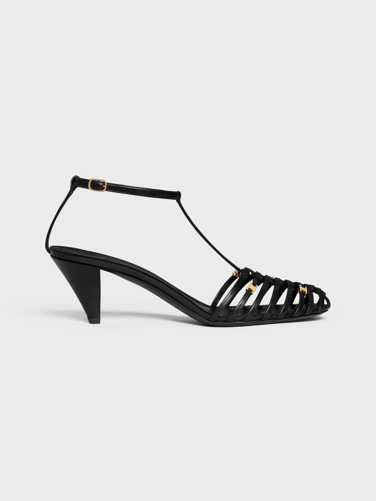 Cage Heeled Sandal in Goatskin
