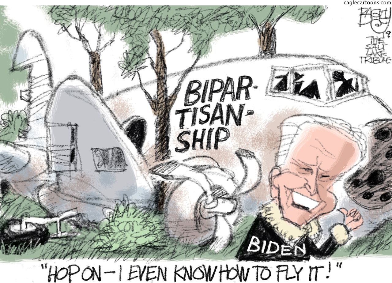 Political Cartoon U.S. Bipartisanship Joe Biden Democrats 2020 Election