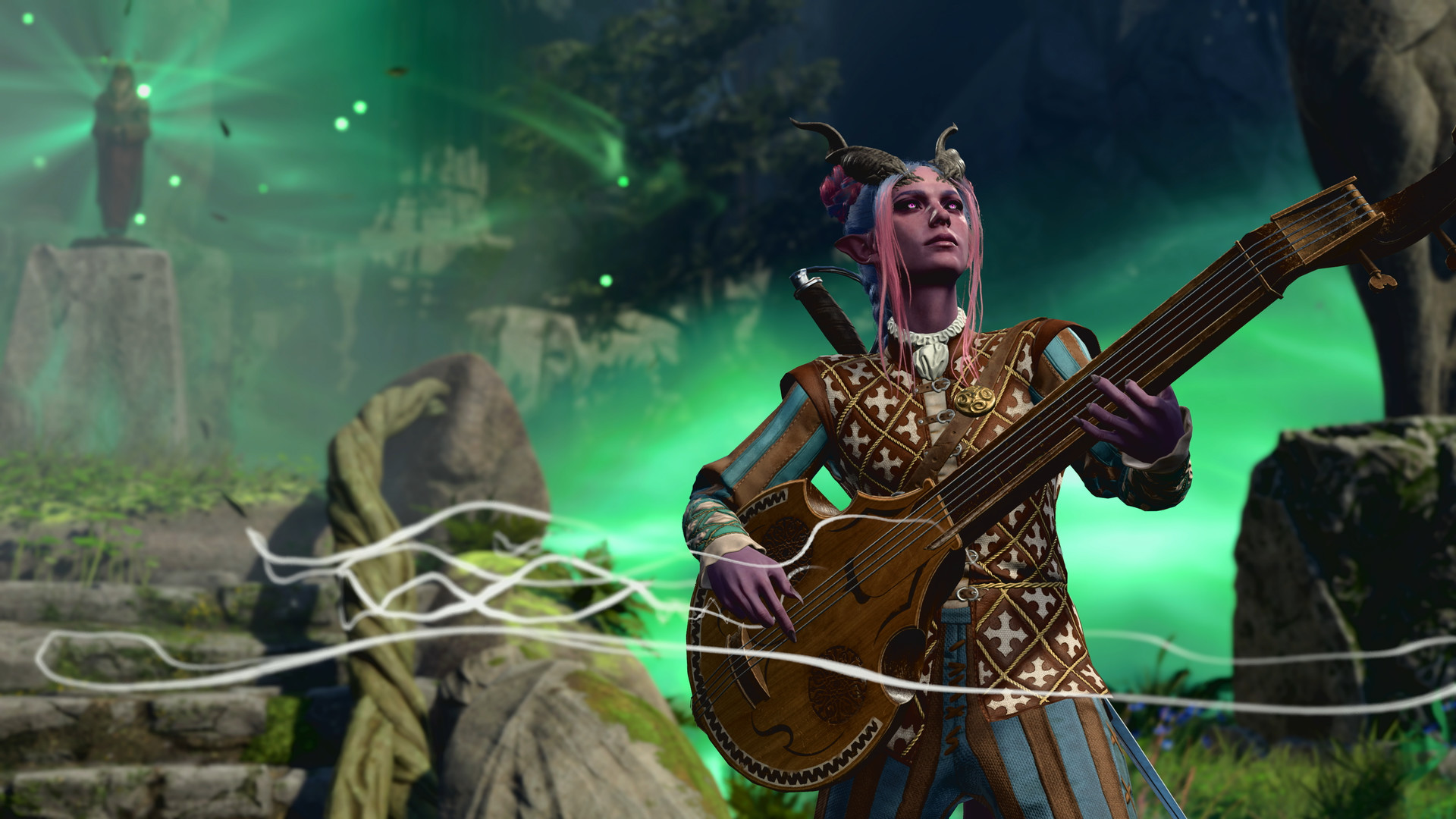 A bard weaves a spell