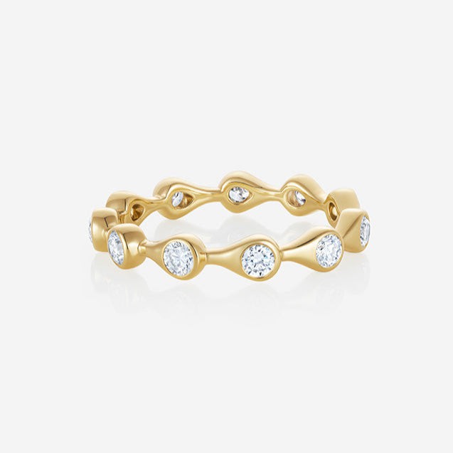 Teardrop Diamond Eternity Band Ring, 18ct Yellow Gold