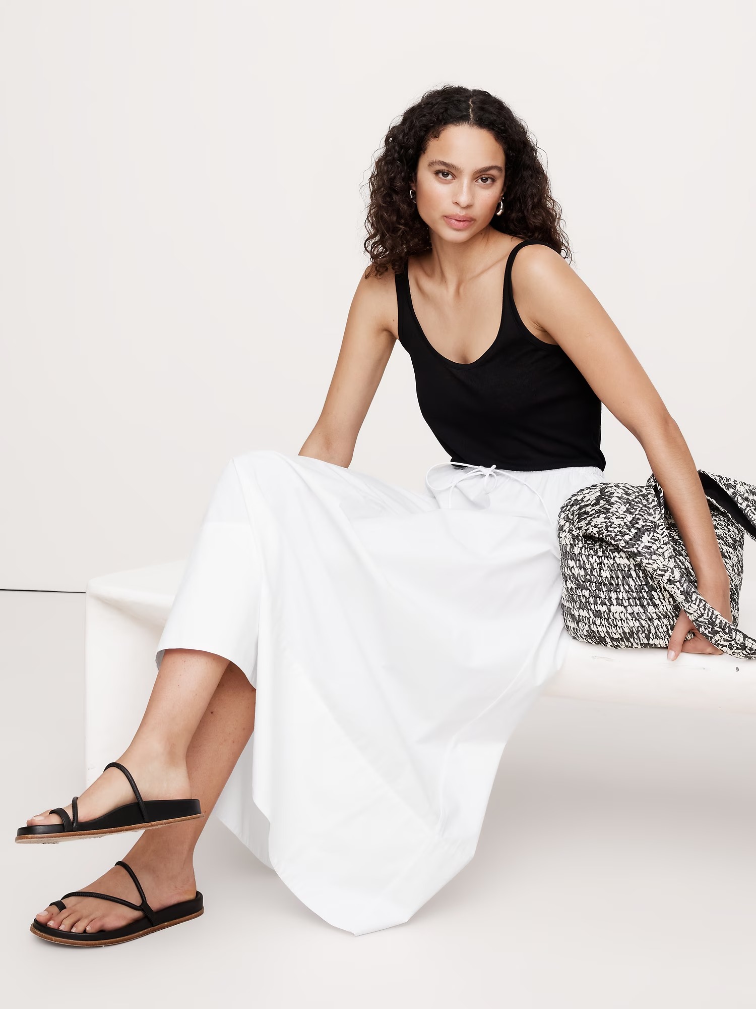 Cotton Poplin Maxi Skirt 