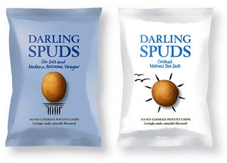 This hand-cooked snack packaging brings the main ingredient front and centre