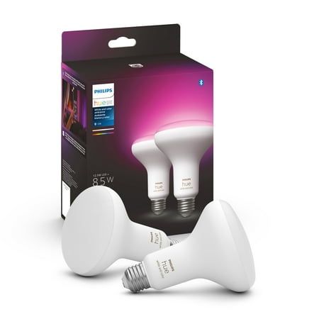 BR30 LED smart bulb (2 pack), White and color ambiance