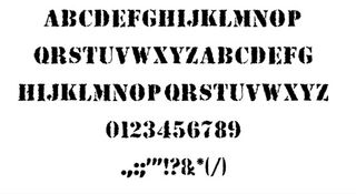 free stencil font: Due Date