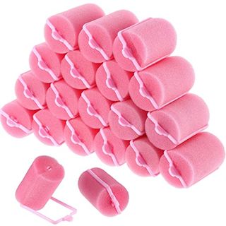 large stack of 18 Geyoga Sponge Hair Rollers on a white background